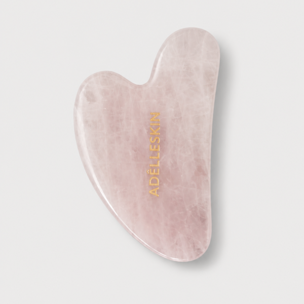 Rose Quartz Gua Sha Stone for facial massage and contouring – adêllecare