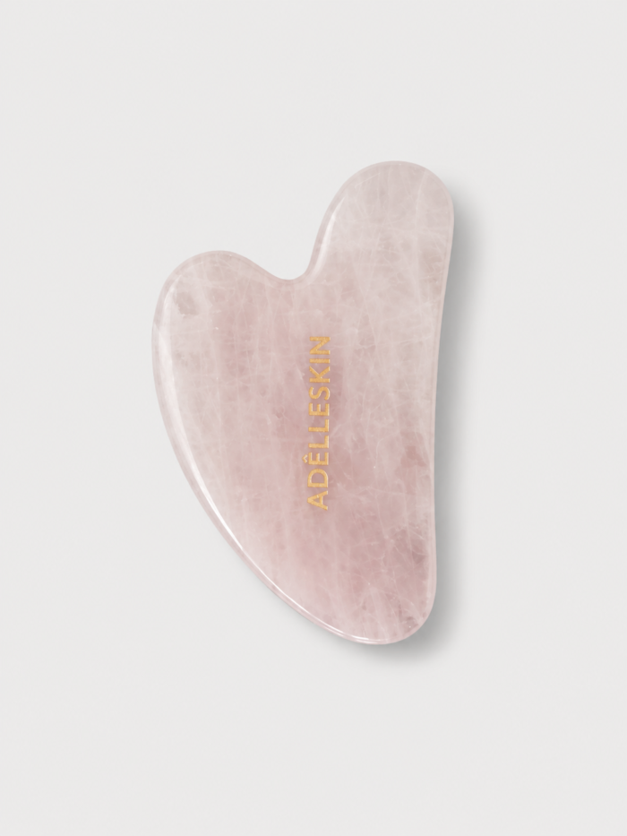 Rose Quartz Gua Sha Stone for facial massage and contouring – adêllecare