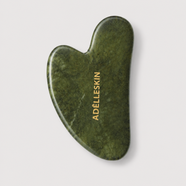 Green Jade Gua Sha Stone – Sculpting & Depuffing Facial Massage Tool | adêllecare