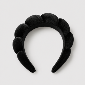 Black skincare spa headband for face washing routines – adêllecare