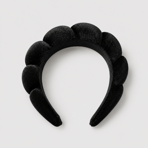 Black skincare spa headband for face washing routines – adêllecare