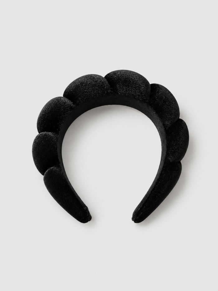 Black skincare spa headband for face washing routines – adêllecare