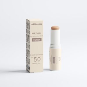 SPF 50+ mineral sunscreen stick with natural ingredients, broad-spectrum UVA and UVB protection, suitable for sensitive skin, vegan, gluten-free, and travel-friendly daily sun care.